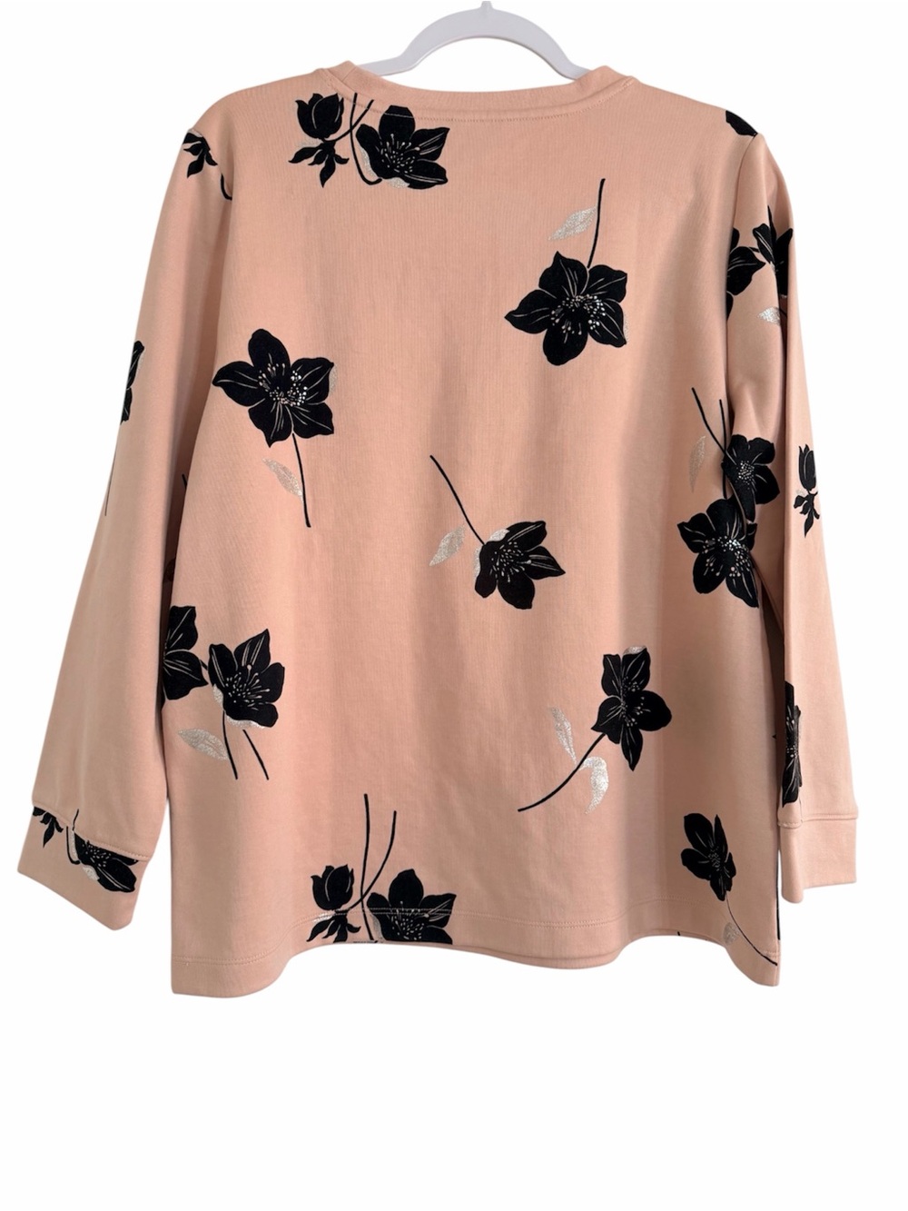 Ann Taylor Floral Crewneck Sweatshirt w/Metallic Detail-NWOT - Picture 2 of 3